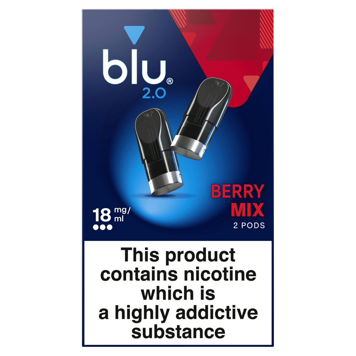 Blu 2.0 Berry Mix Vape Pods 18mg/ml 2 Pack - Image 5