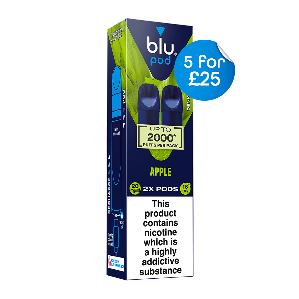 Blu Bar Pre-Filled Replacement Vape Pods Apple 20mg 2 Pack