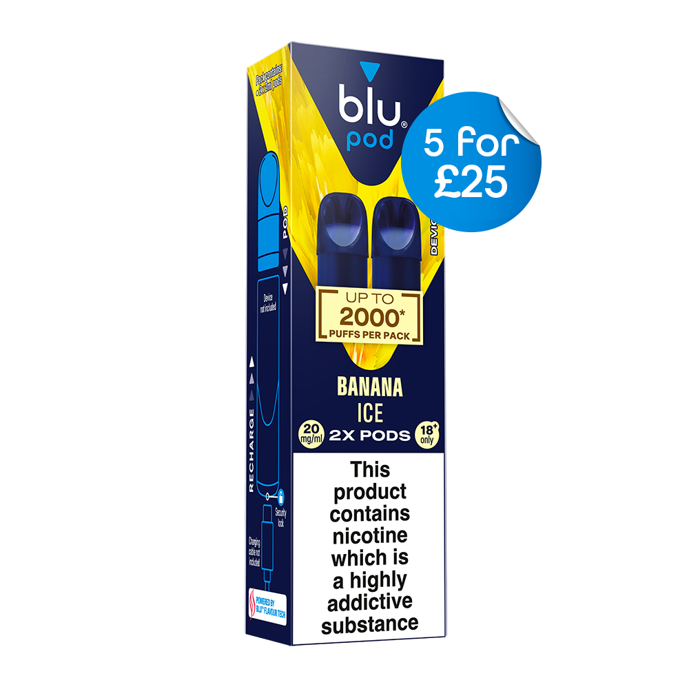 Blu Bar Pre-Filled Vape Pods Banana Ice 2 Pack