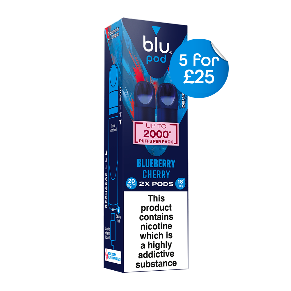 Blu Bar Pre-Filled Vape Pods Blueberry Cherry 2 Pack