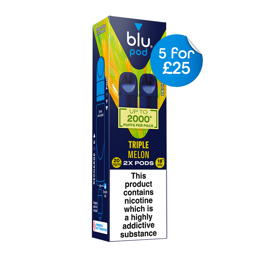 Blu Bar Pre-Filled Vape Pods Triple Melon 2 Pack