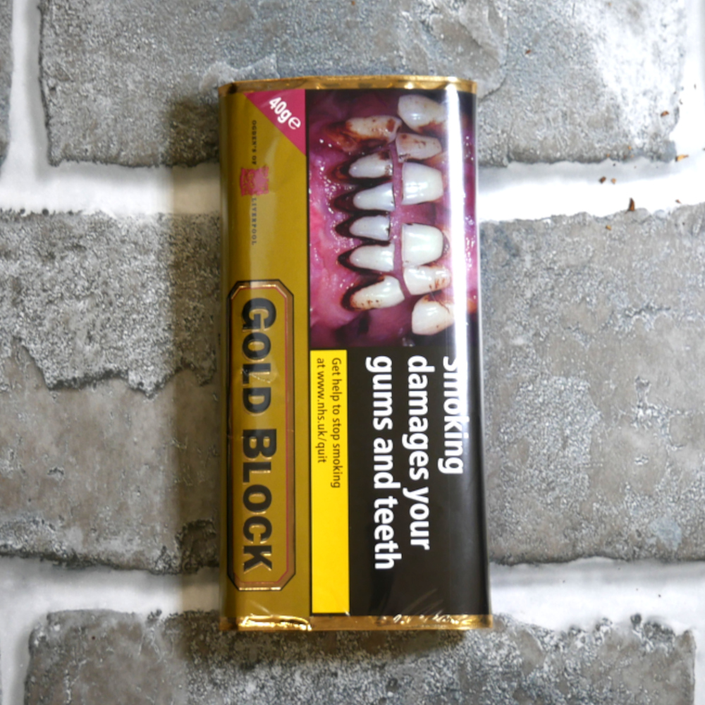 Gold Block Pipe Tobacco 40g - Mild Virginia Burley Blend UK