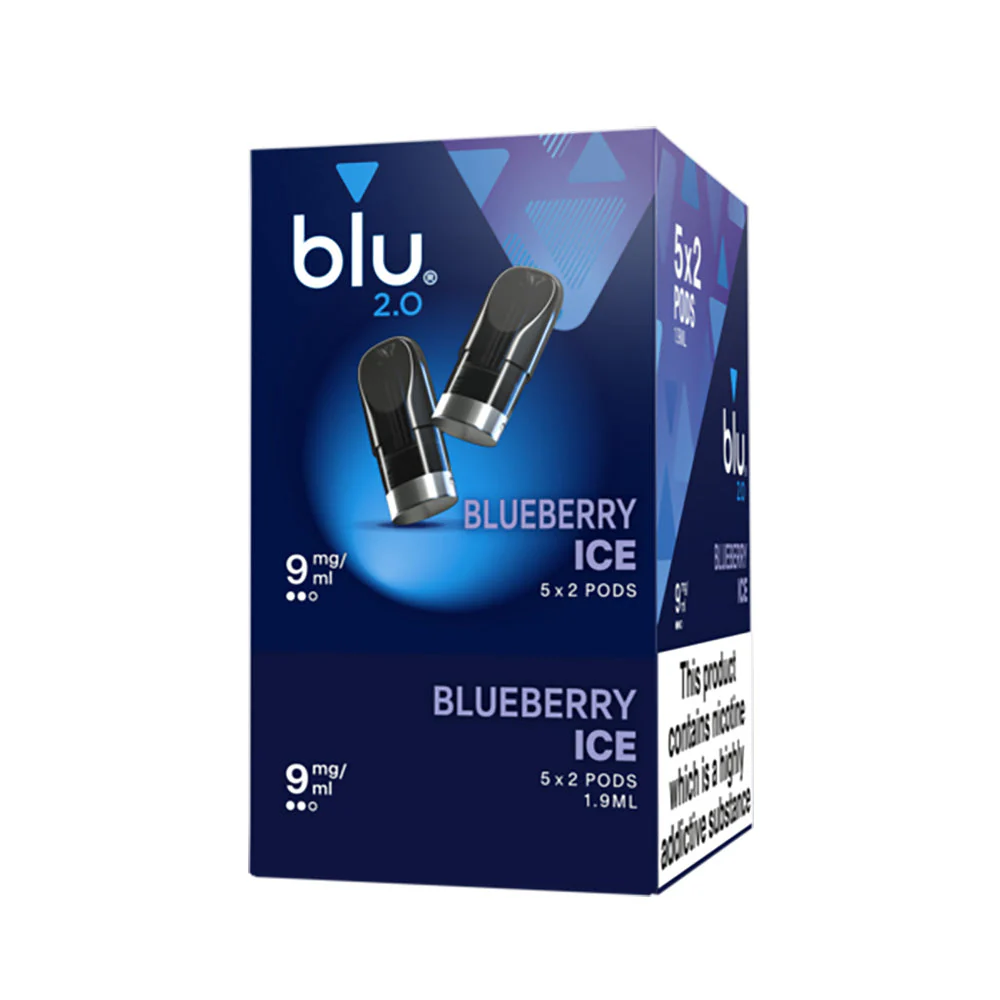 Blu 2.0 Blueberry Ice Pods 9mg | 2 Pack Prefilled Replacement