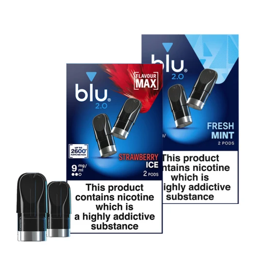 Blu 2.0 Mango Ice Vape Pods 9mg | Twin Pack Prefilled Replacement Pods