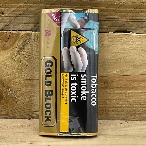 Gold Block Ribbon Cut Pipe Tobacco 40g Sweetened Virginia Blend - Buy Online UK