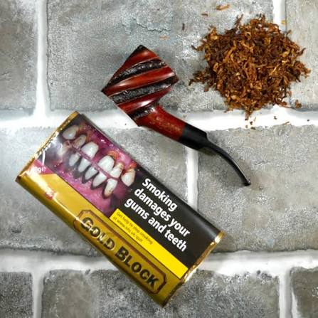 Gold Block Pipe Tobacco 40g - Mild Virginia Burley Blend UK