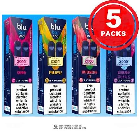 Blu Bar Replacement Vape Pods Berry Mix 20mg 2 Pack - Image 3