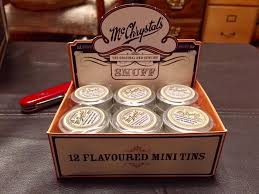 Fine grind mentholated snuff powder, McChrystal's JIP