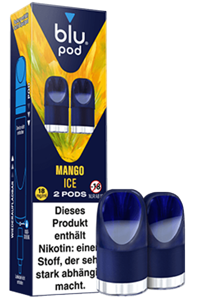 Blu 2.0 Mango Ice Vape Pods 9mg | Twin Pack Prefilled Replacement Pods