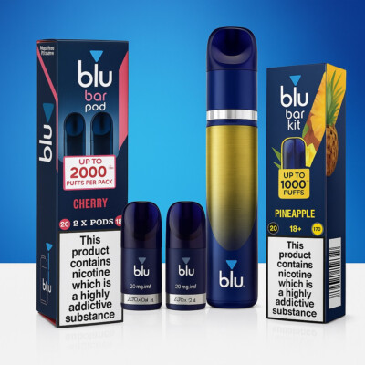 Blu Bar Banana Ice prefilled vape pods 2 pack, 20mg nic salt, UK