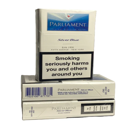 parliament silver blue cigarettes uk pack king size super lights mild recessed filter