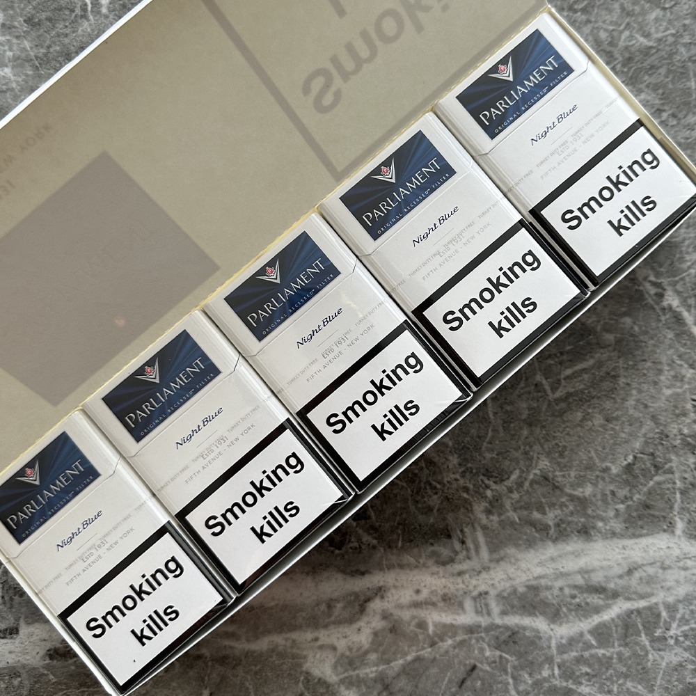 parliament silver blue cigarettes uk pack king size super lights mild recessed filter